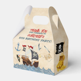 Caja Para Regalos Cute Pirate Birthday Parchment acuarela