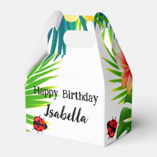Caja Para Regalos Cute Polka dot Ladybug Verano Flower Cumpleaños