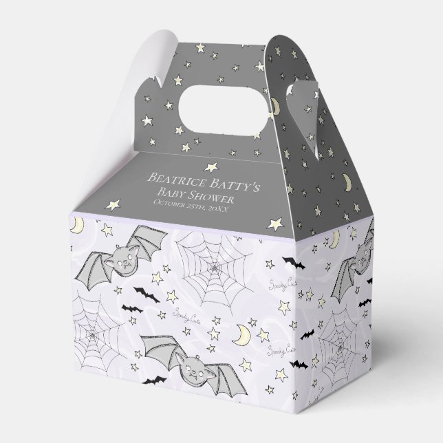 Caja Para Regalos Cute Purple Baby Bats Halloween (Front Side)