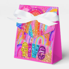 Caja Para Regalos Cute Rainbow 5º Birthday Favor Box
