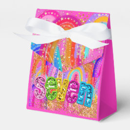 Caja Para Regalos Cute Rainbow 7 Birthday Favor Box