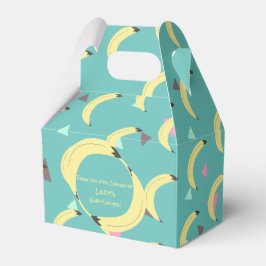 Caja Para Regalos Cute Ramillete de Plátanos Azul Turquesa Confeti B
