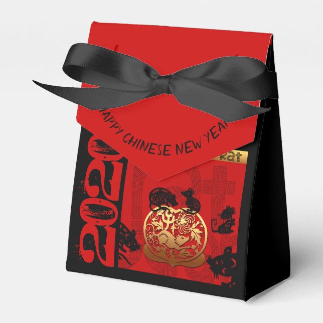 Caja Para Regalos Cute Rat Chinese Year 2020 Zodiac Birthday TFB (Front Side)