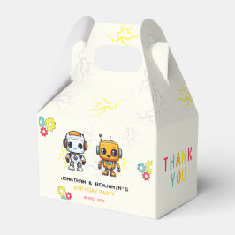 Caja Para Regalos Cute Robots Niños Juntos Cumpleaños Conjunto