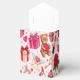 Caja Para Regalos Cute Romantic Red & Pink Watercolor Love Pattern