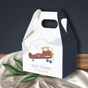 Caja Para Regalos Cute Rust Green Blue Biplane Cloud Heart Birthday