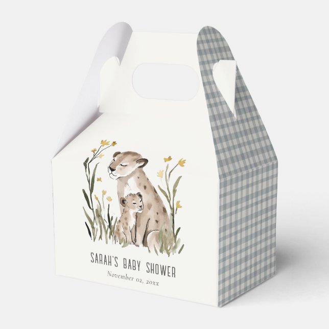 Caja Para Regalos Cute Rustic Mum and Baby Tiger Foliage Baby Shower (Front Side)