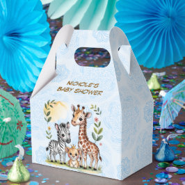 Caja Para Regalos Cute Safari Animal Trio Boy Baby Shower