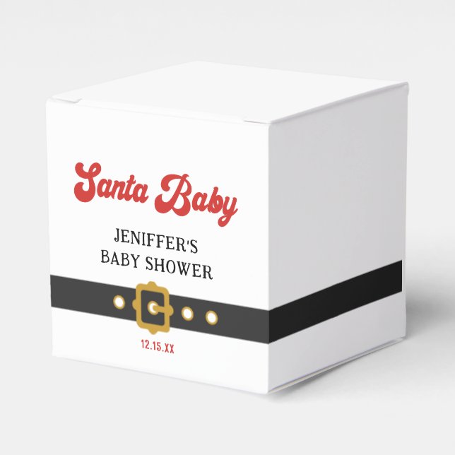 Caja Para Regalos Cute Santa Baby Holiday Baby Shower (Costado Anverso)