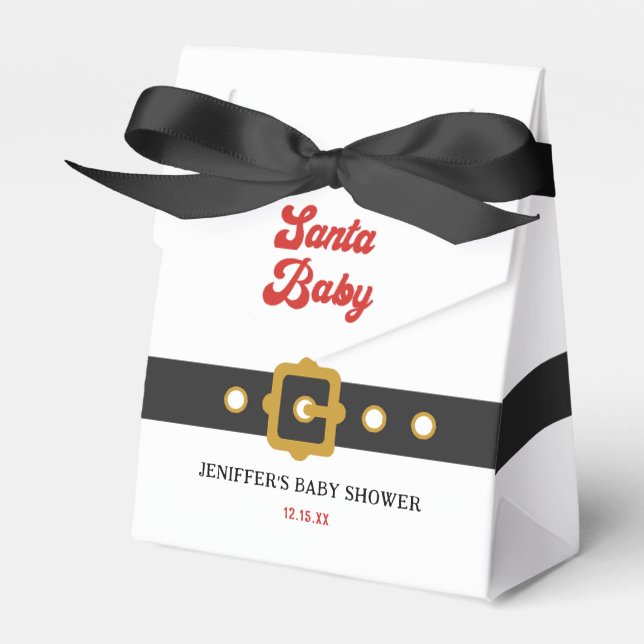 Caja Para Regalos Cute Santa Baby Holiday Baby Shower (Front Side)
