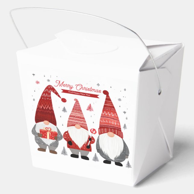 Caja Para Regalos Cute Scandinavian Christmas Gnomes Favor Box (Reverso )