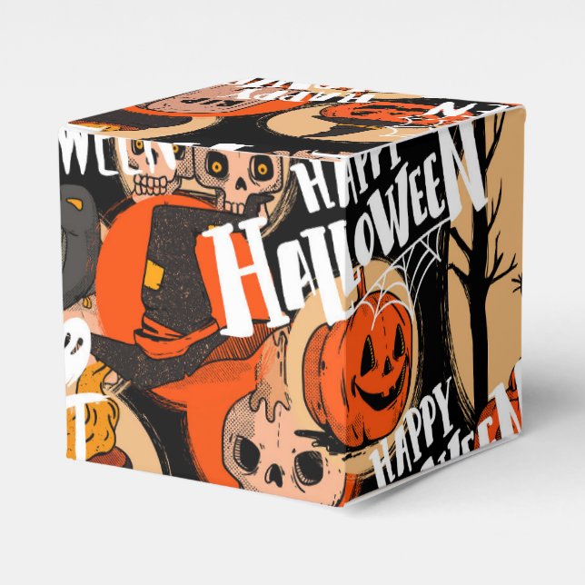 Caja Para Regalos  Cute & Scary Halloween Spooky vibes  (Costado Anverso)