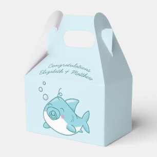 Caja Para Regalos Cute Shark Baby Shower Kawaii Blue Boy