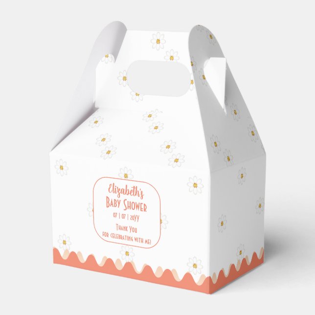 Caja Para Regalos Cute Simple Daisy Floral Baby Shower (Front Side)