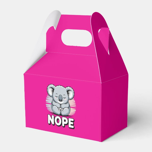 Caja Para Regalos Cute Sleeping Koala “Nope” Funny Cartoon (Front Side)