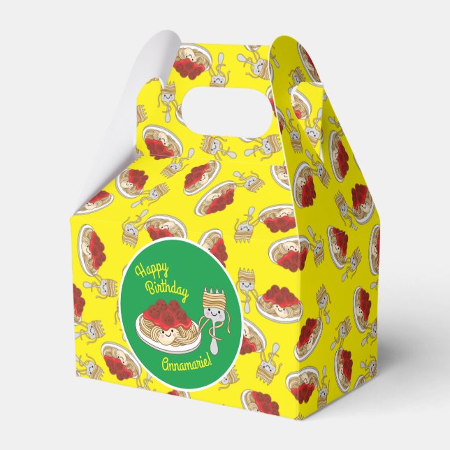 Caja Para Regalos Cute Spaghetti Kids Birday Fiesta Kawaii (Front Side)