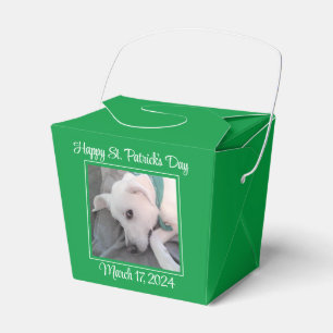 Caja Para Regalos Cute St. Patrick's Day Green Lazy Dog Favor Box
