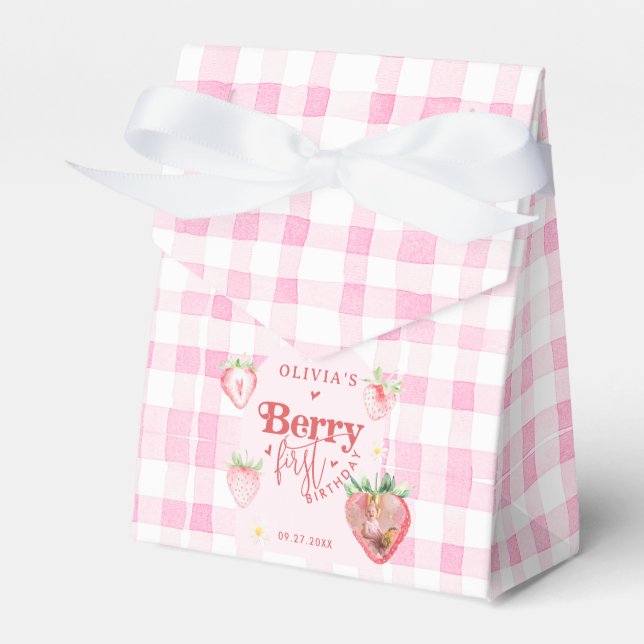 Caja Para Regalos Cute Strawberry Daisy Berry Primera Foto Brithday (Front Side)