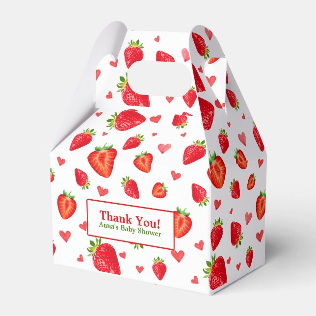Caja Para Regalos Cute Strawberry Tema Baby Shower (Front Side)