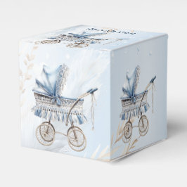 Caja Para Regalos Cute Stroller Blue Floral Hermoso Fiesta