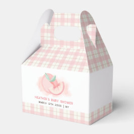 Caja Para Regalos Cute Sweet Pink Gingham Peach Baby Shower