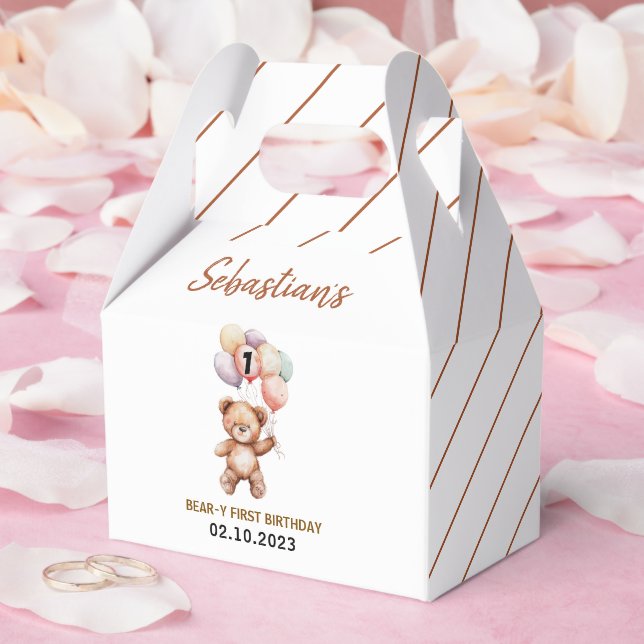 Caja Para Regalos Cute Teddy Bear 1st Birthday | Sweet Bear  (Boda)