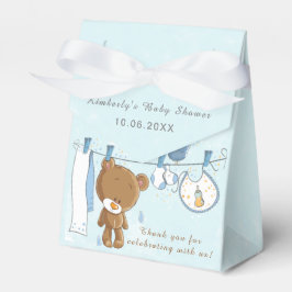 Caja Para Regalos Cute Teddy Bear Blue Baby Shower Gracias