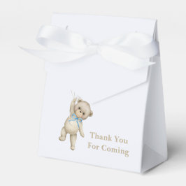 Caja Para Regalos Cute Teddy Bear Blue Gold Resumen Gracias
