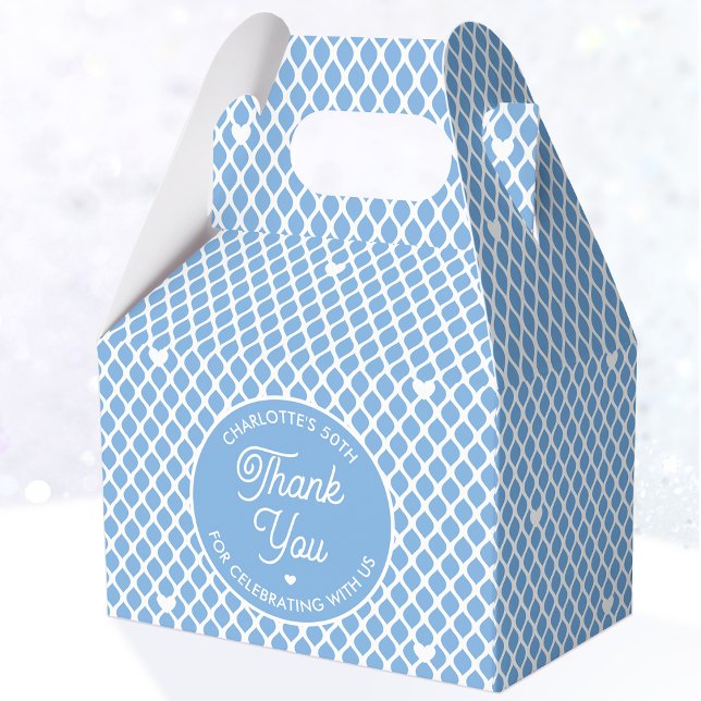 Caja Para Regalos Cute Thank You Birthday Name Any Age Pretty Blue (Subido por el creador)
