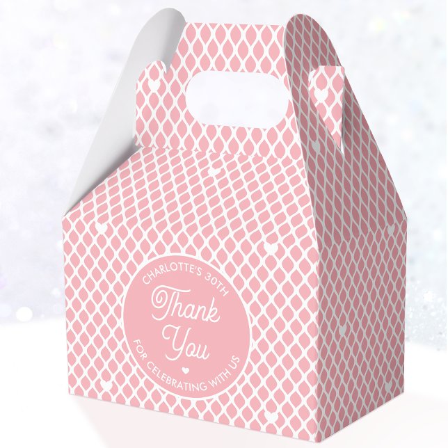Caja Para Regalos Cute Thank You Birthday Name Any Age Pretty Pink (Subido por el creador)