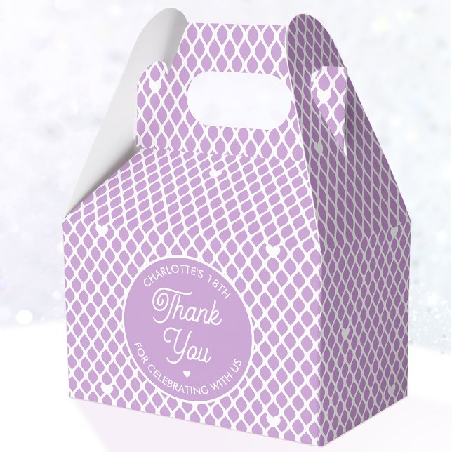 Caja Para Regalos Cute Thank You Birthday Name Any Age Pretty Purple (Subido por el creador)