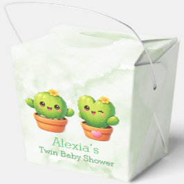 Caja Para Regalos Cute Twin Cactus Baby Shower
