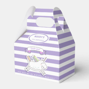 Caja Para Regalos Cute Unicornio - Aniversario de los niños a rayas