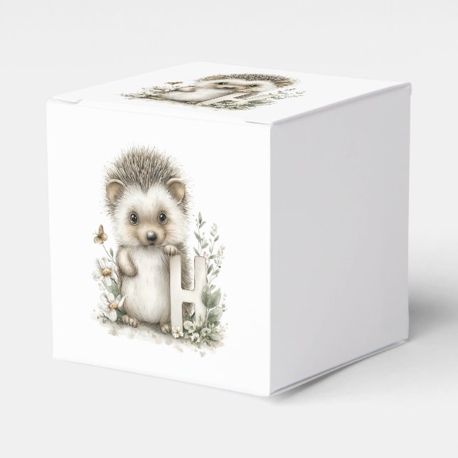 Caja Para Regalos Cute Watercolour Baby Animals Alphabet Hedgehog (Costado Anverso)