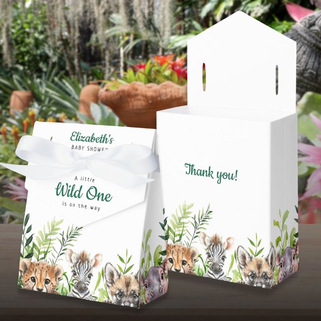 Caja Para Regalos Cute Wild One Safari Animals Baby Shower (Cute Wild One Safari Animals Baby Shower Favor Boxes)