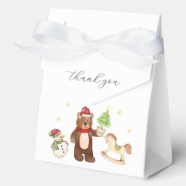 Caja Para Regalos Cute Winter Teddy Bear Snowman Baby Shower