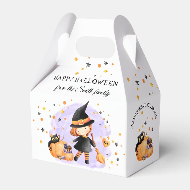 Caja Para Regalos Cute Witch Halloween FavBox (Front Side)