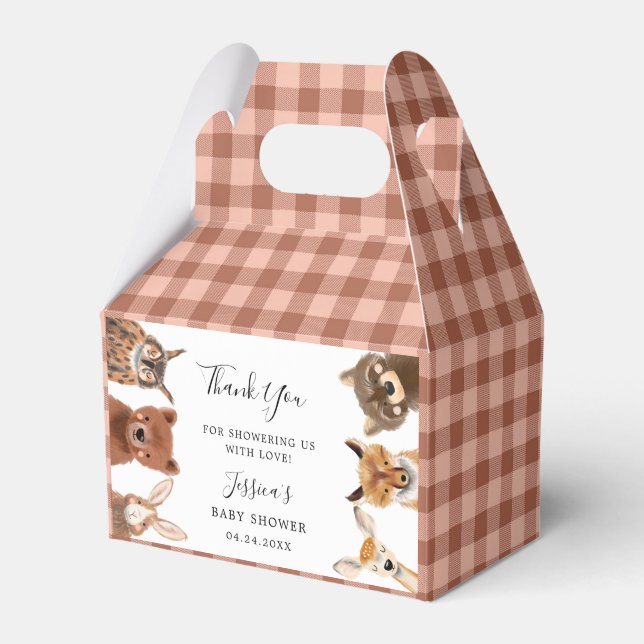Caja Para Regalos Cute Woodland Animal Baby Shower (Front Side)