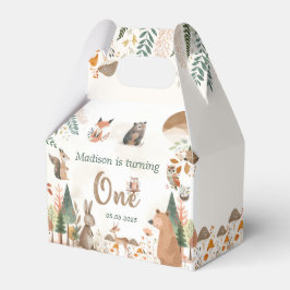 Caja Para Regalos Cute Woodland Animals 1er Fiesta de cumpleaños