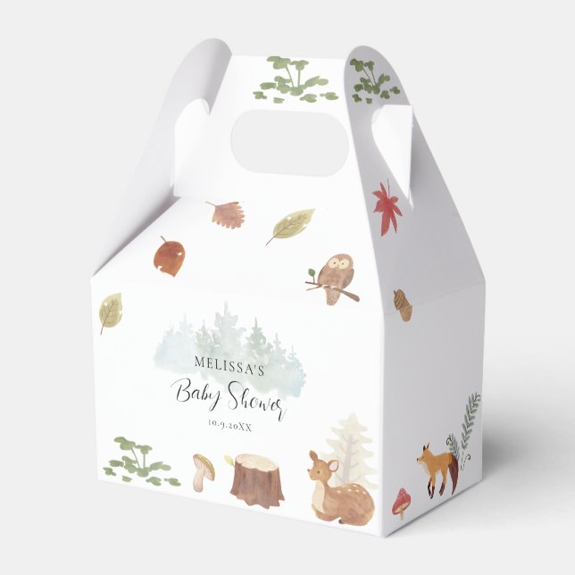 Caja Para Regalos Cute Woodland Animals Baby Shower (Front Side)