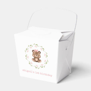 Caja Para Regalos Cute Woodland Bear Eucalyptus Floral Cumpleaños