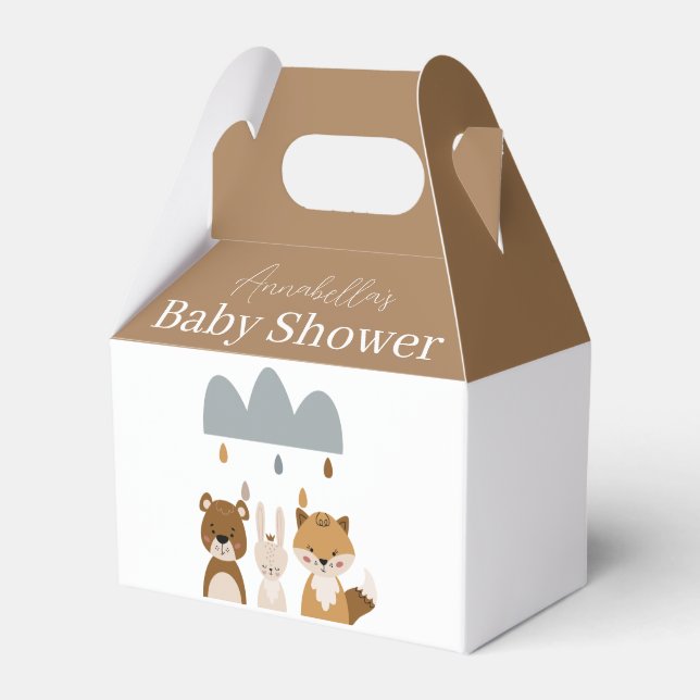 Caja Para Regalos Cute Woodland Boho Animals Baby Shower (Front Side)