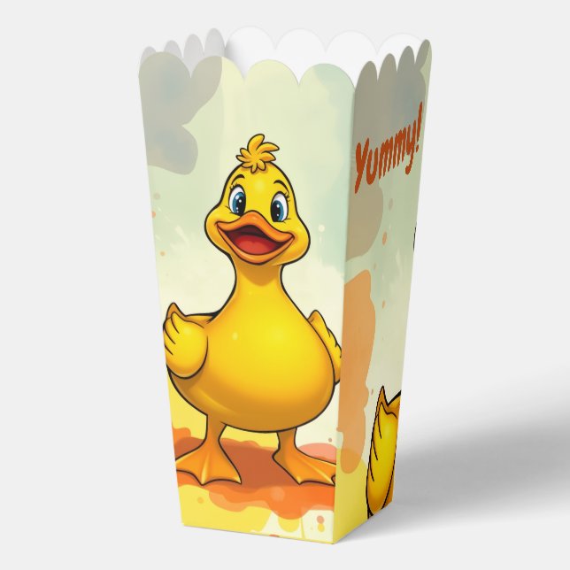 Caja Para Regalos Cute Yellow Duck Birday Popcorn Box (Reverso )