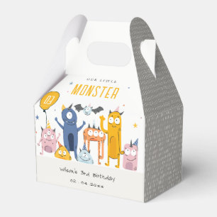 Caja Para Regalos Cuto colorido Fiesta amarillo monstruos niños cump