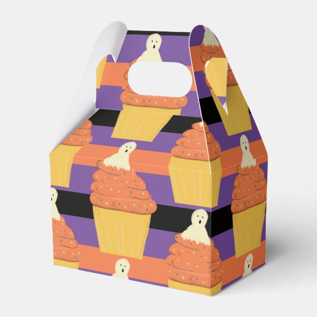 Caja Para Regalos Cuto Ghost Cupcake Halloween Fiesta Favor Box (Front Side)