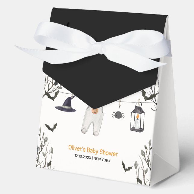 Caja Para Regalos Cuto Pequeño Boo Clothesline Baby Shower (Anverso)
