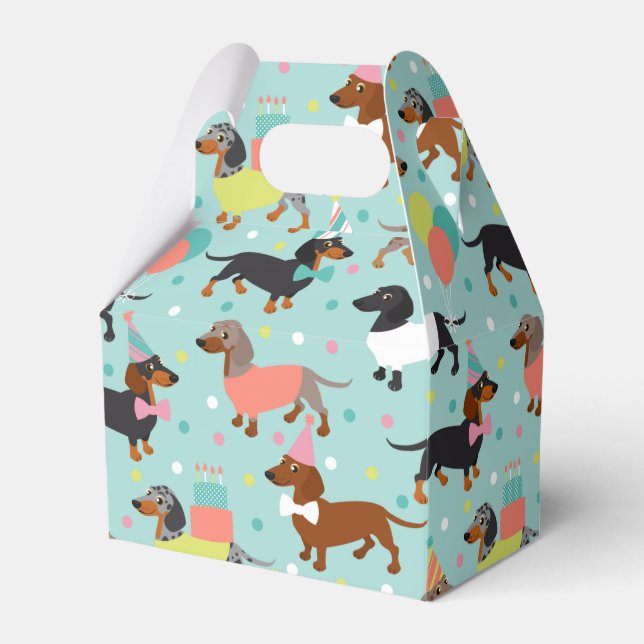 Caja Para Regalos Dachshund Birthday Favor Box (Front Side)