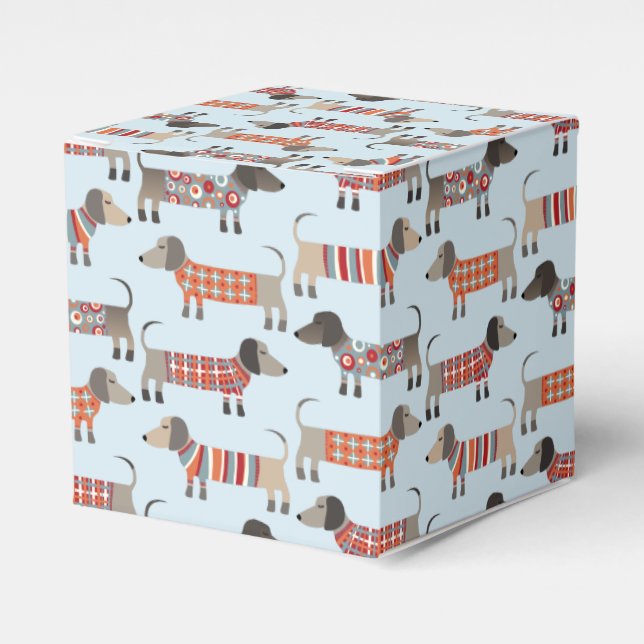 Caja Para Regalos Dachshund Sausage Dog Blue (Costado Anverso)