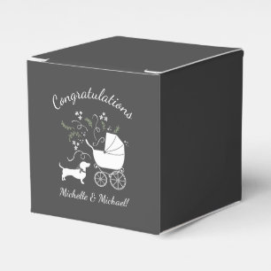 Caja Para Regalos Dachshund Weiner Perro Baby Shower Sexo Neutral