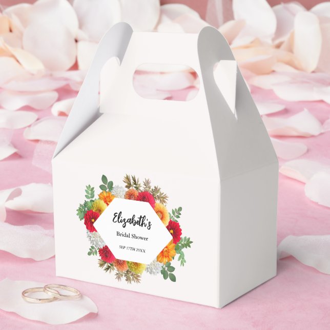 Caja Para Regalos Dahlia de otoño Despedida de soltera floral (Boda)